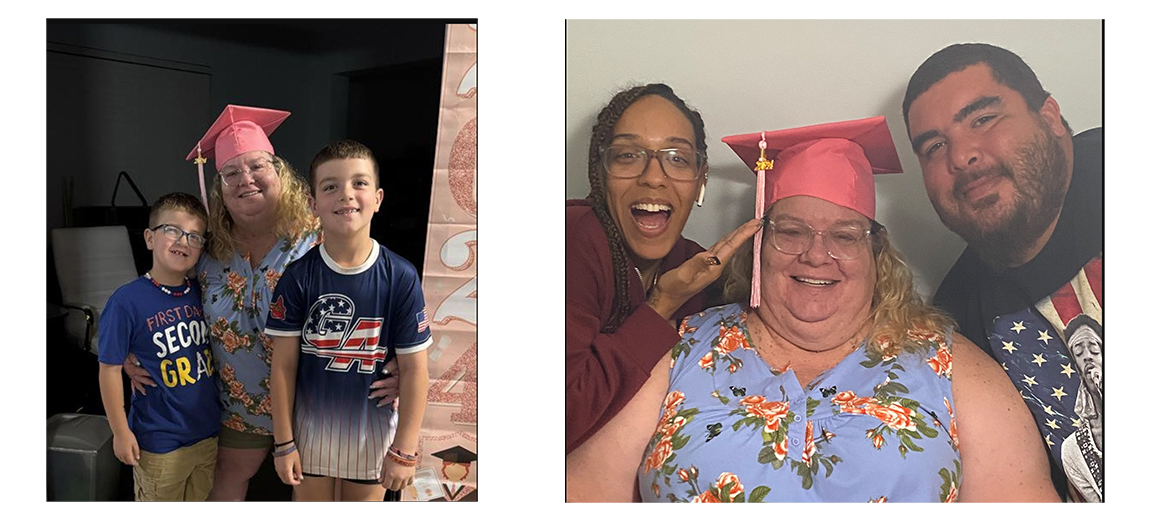 Ann with her family on graduation day