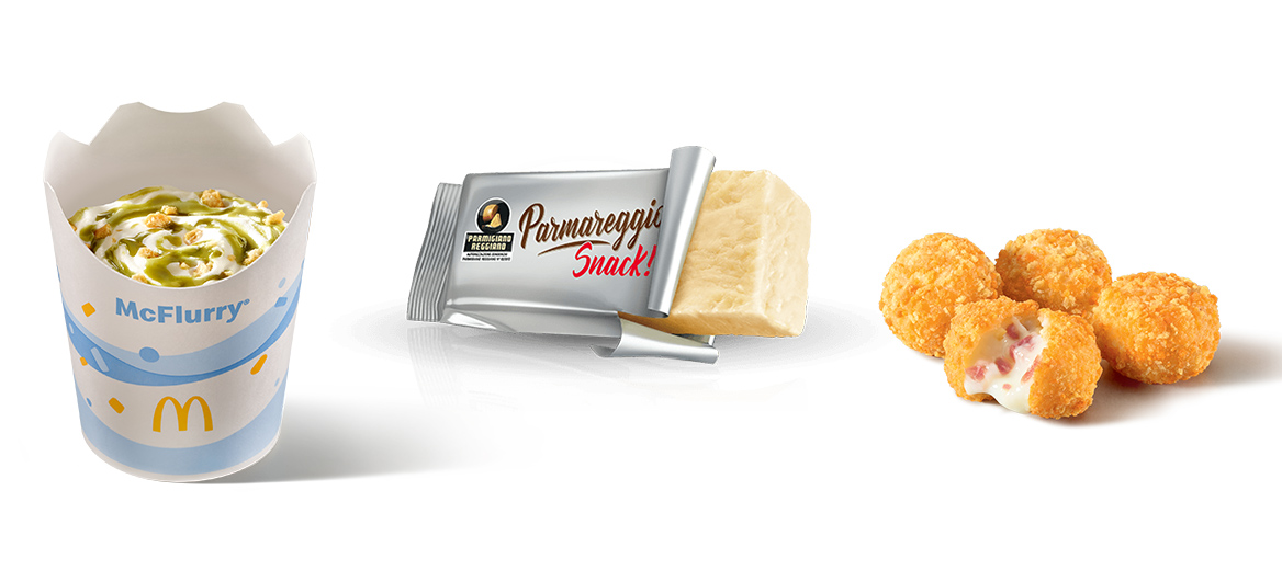McDonald’s Croque Pistachio McFlurry, Parmigiano Reggiano Snack, and Chicken McNuggets® with Asiago PDO and Speck Alto Adige PGI 