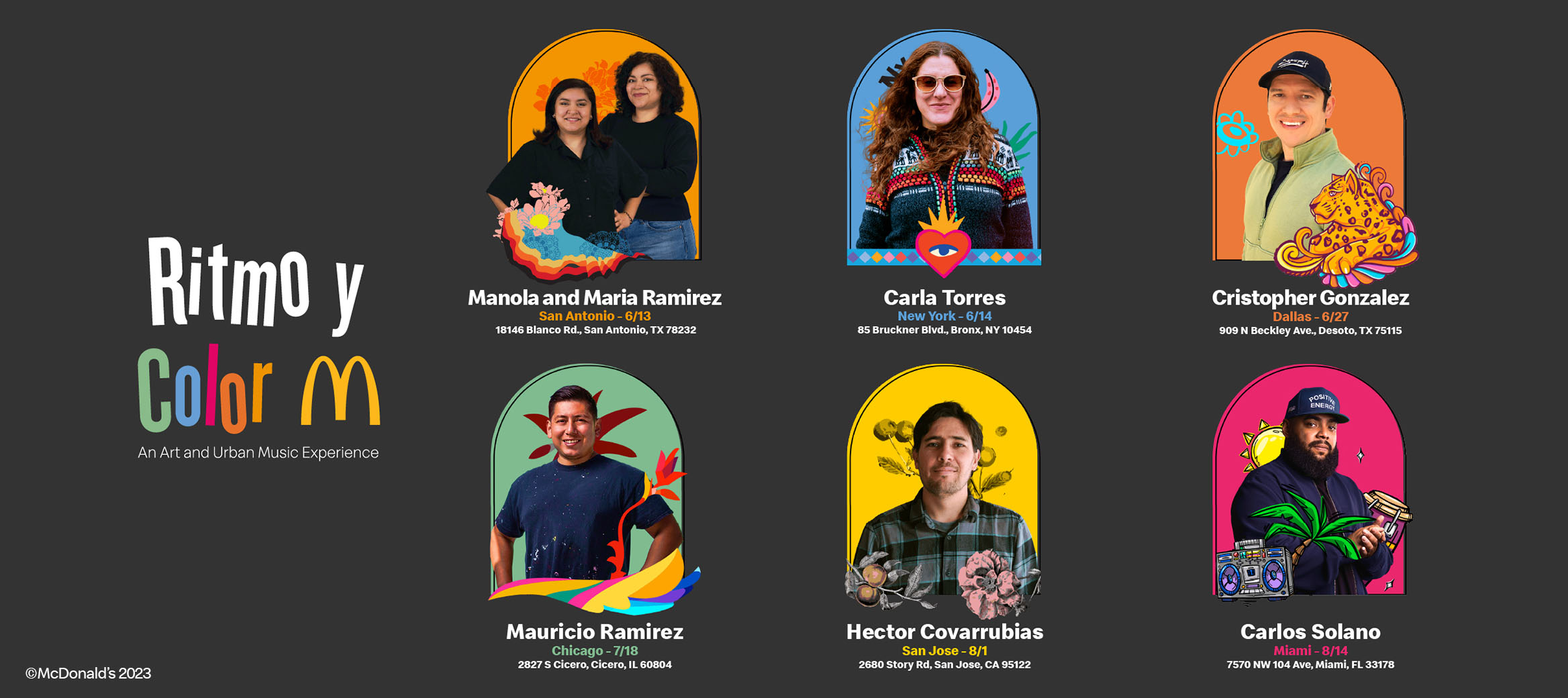 ritmo y color banner with artists
