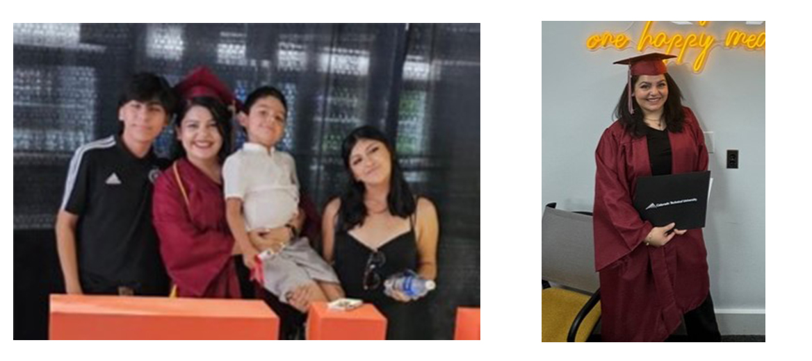 Victoria with her family on graduation day