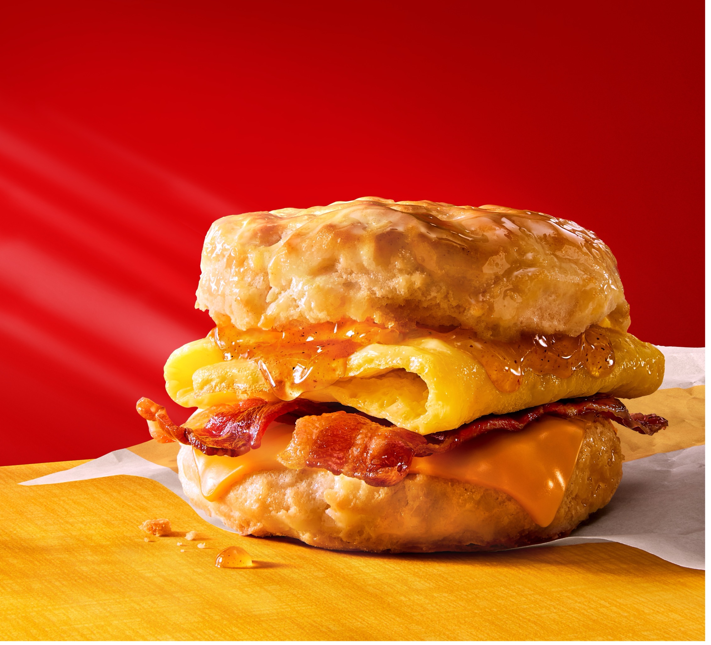 honey brown butter bacon egg biscuit